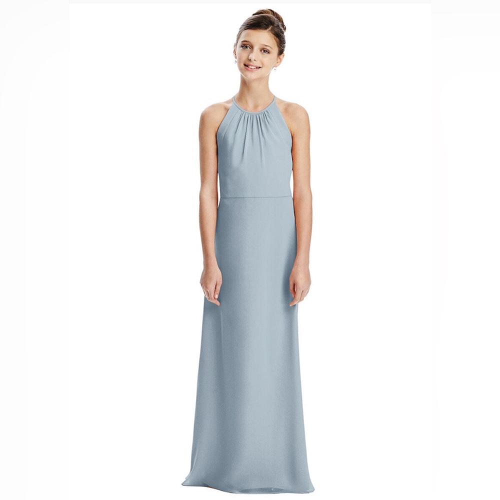 Dessy Junior Bridesmaid Halter Dress JR549 in Mist